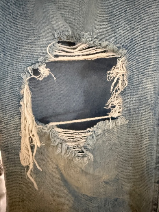 wild fable Distressed Light Blue Straight Jeans with Floral Back Pockets - Picture 7 of 8